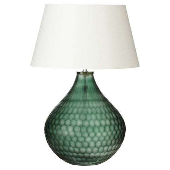 OKA Chateau Glass Table Lamp, Emerald - £320.00