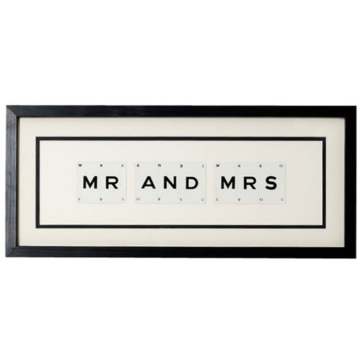 Vintage Playing Cards 'Mr & Mrs' Word Frame.