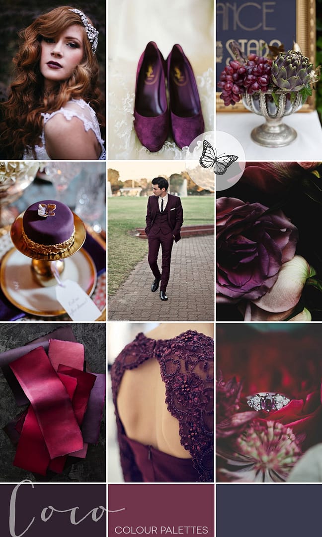 plum-purple-vintage-wedding-inspiration-coco-wedding-venues-colour-palette-1