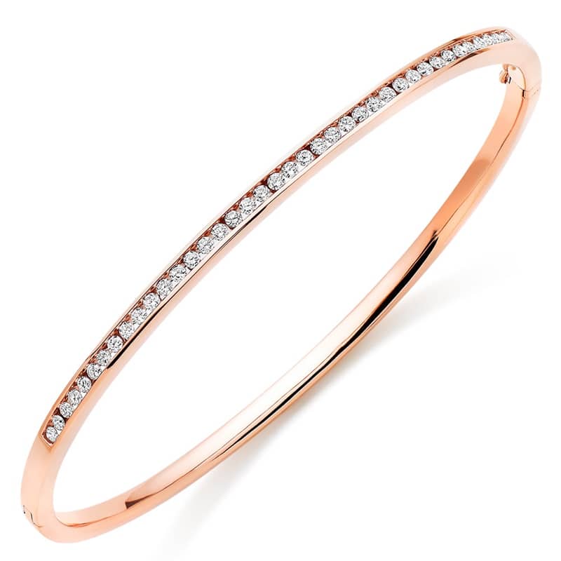 Rose Gold Diamond Bangle.