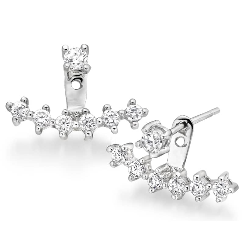 Silver Cubic Zirconia Earring Jackets.