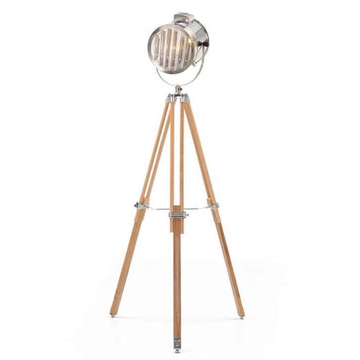 Made.com Alfred Tripod Floor Lamp; Natural Wood.