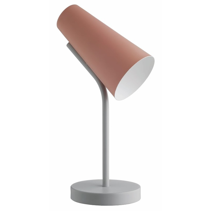 Habitat Rafi Dusty Pink And Grey Metal Desk Lamp - £25.00.