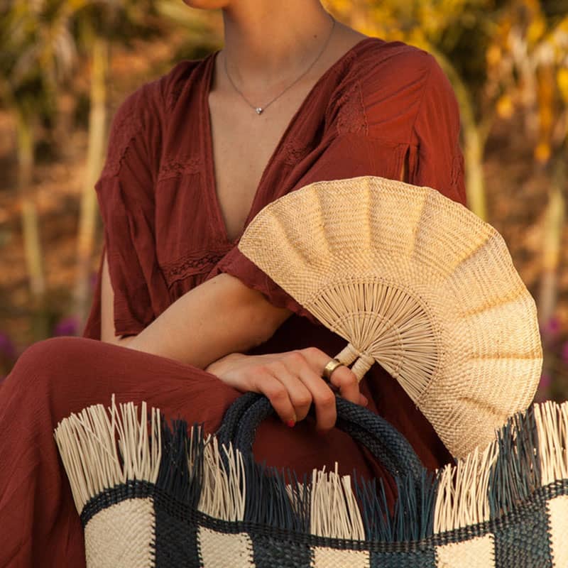 Classic Classic Handwoven Colorful Fan, 24cm, Natural The Colombia Collective £32