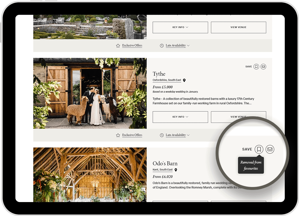 Adding your favourite wedding venues - Instruction 3