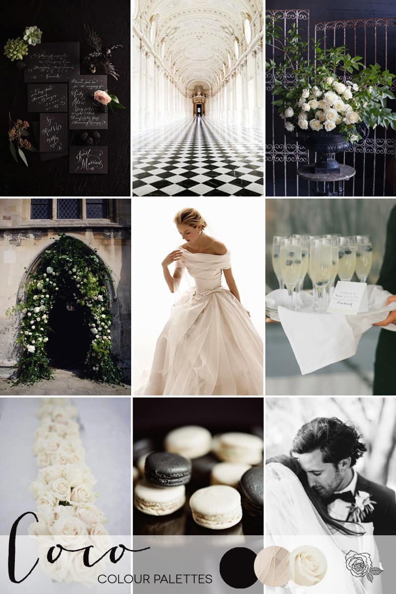 Coco Wedding Venues - Wedding Inspiration - Coco Colour Palette - A Black and White Affair - Colour Palette.