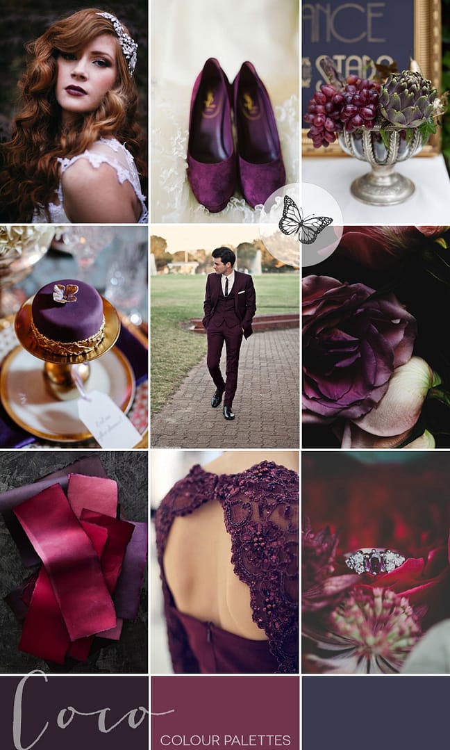 plum-purple-vintage-wedding-inspiration-coco-wedding-venues-colour-palette-1