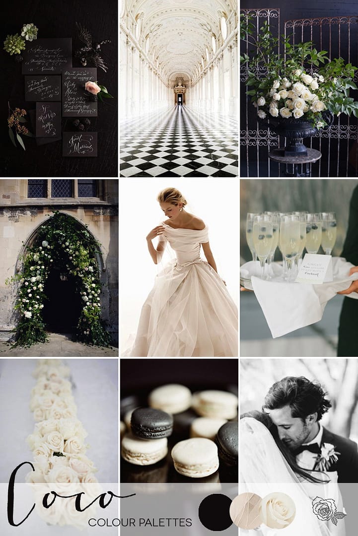 Coco Wedding Venues - Wedding Inspiration - Coco Colour Palette - A Black and White Affair - Colour Palette.