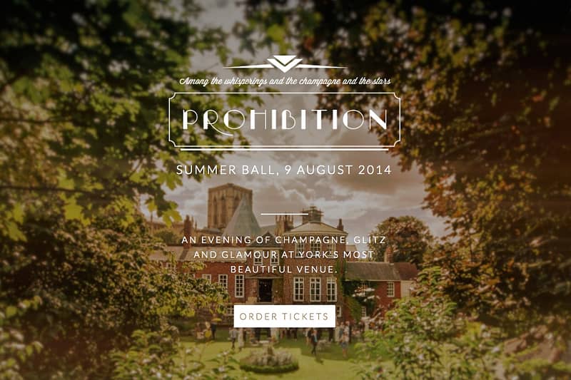 Coco Wedding Venues in York - Grays Court York - Prohibition Summer Ball.