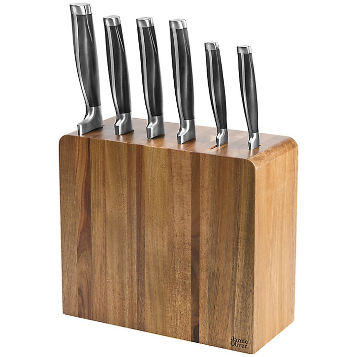 Jamie Oliver Acacia Knife Block, 6 Piece Set, £174.99.