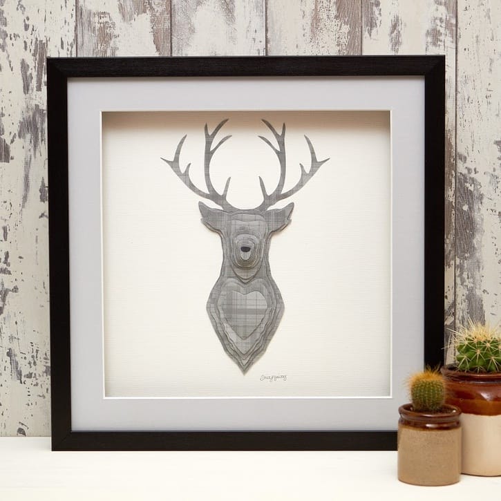 La De Da Daisy Maison Tartan Stag 40cm Grey £59.99.