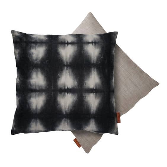 Cozy Living Cotton Cushion Tie Dye Grid, Black - £35.00