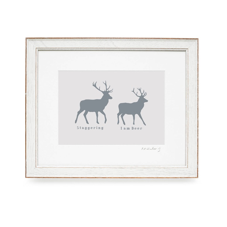 RawXclusive Deer Stag Collection Print and White Frame, 39cmx31.5cm £49.95.