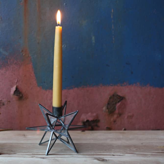 Nkuku Moba Star Candlestick, Antique Zinc £14.95.