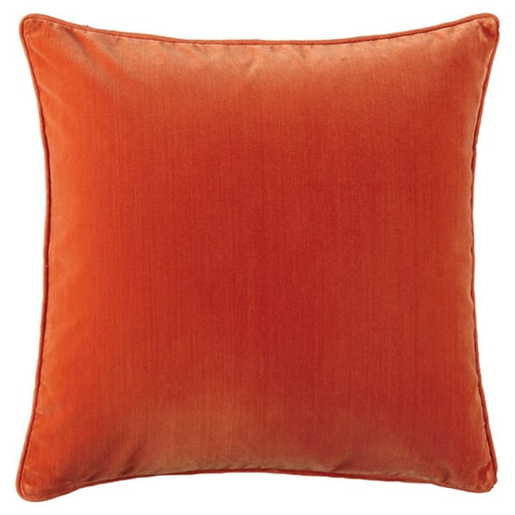 OKA Plain Velvet Cushion with Pad, Large, Burnt Orange - £62.00.