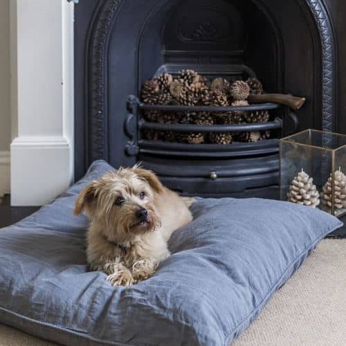 The Linen Works Dog Bed, Charcoal – £95.00.