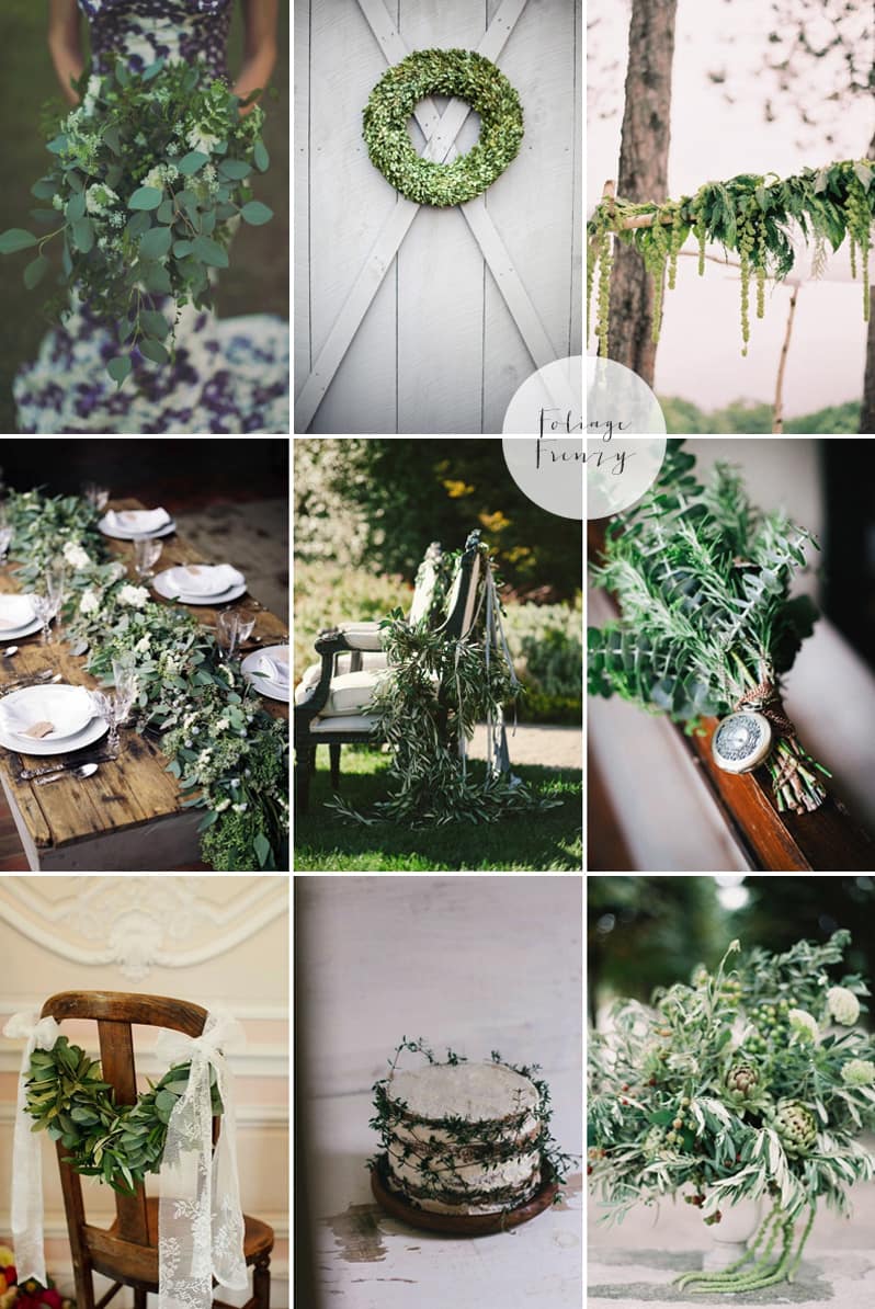 Coco Wedding Venues - 2014 Wedding Trends - Foliage Moodboard.